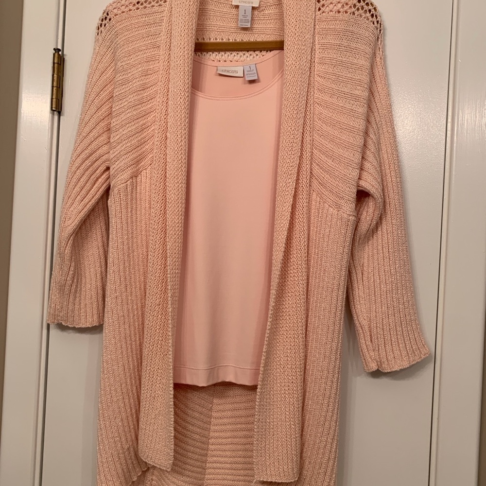 Chico's soft peach Women's Sweater and tank top